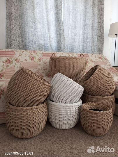 Кашпо из ротанга