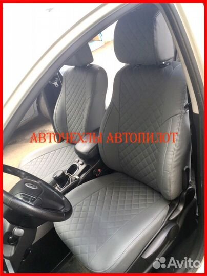 Чехлы Автопилот SsangYong Actyon из экокожи серые