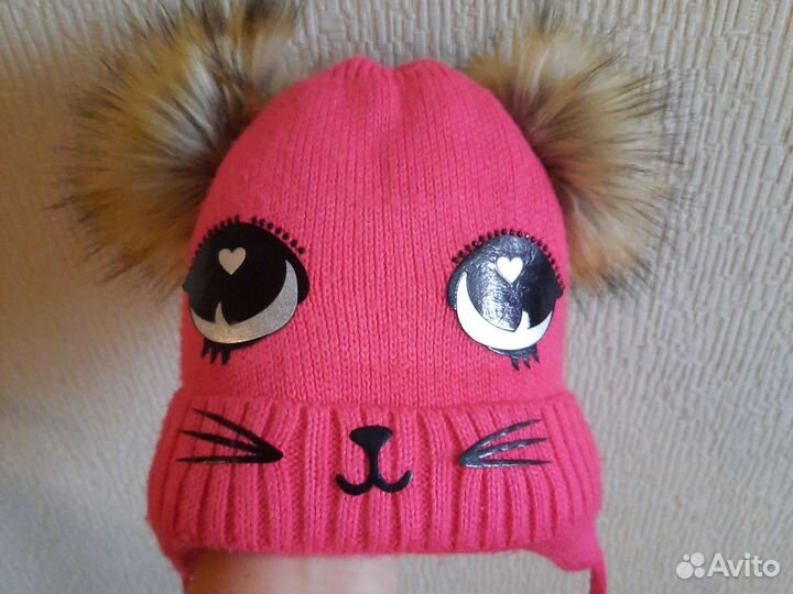 Шапка для девочки 4-6 лет зимняя