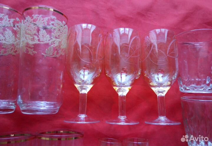 Посуда стекло стаканы бокалы хрусталь СССР Чехия