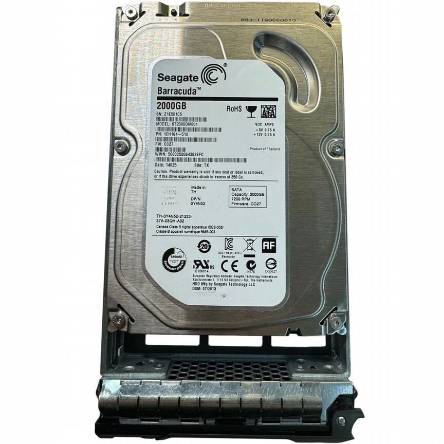 [Y4N52] Жесткий Диск Dell2tb Sata3 3,5" Hdd