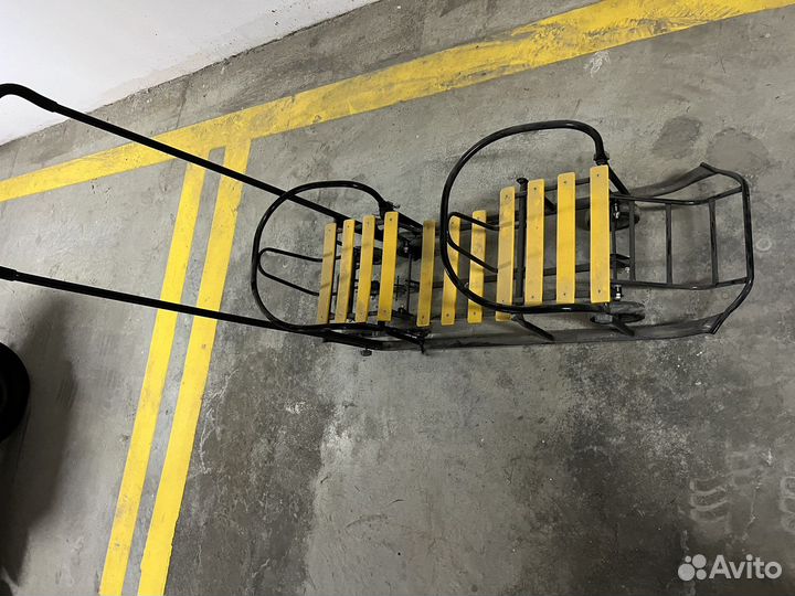 Детские санки на колесах для двоих