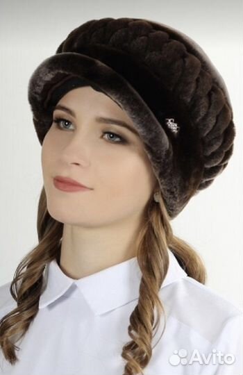 Шляпа кепка женская из натурального мутона