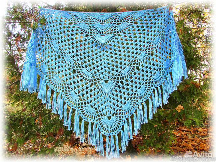 Шаль вязаная крючком женская