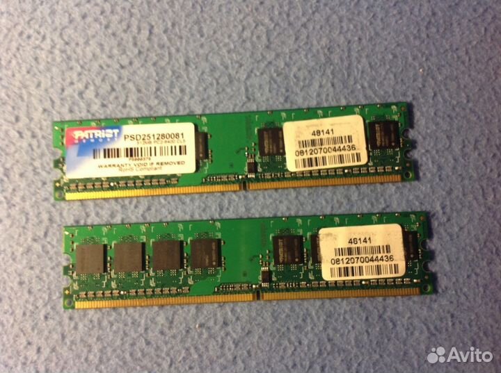 DDR 2, 512 мб, Patriot - 2 планки