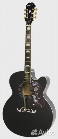 Электроакустическая гитара Epiphone EJ-200SCE Blac