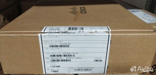 IP-телефон Cisco CP-6941-W-K9 HE Китай/1шт/Новый