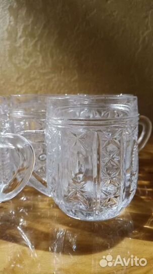 Хрустальные кружки 6 шт