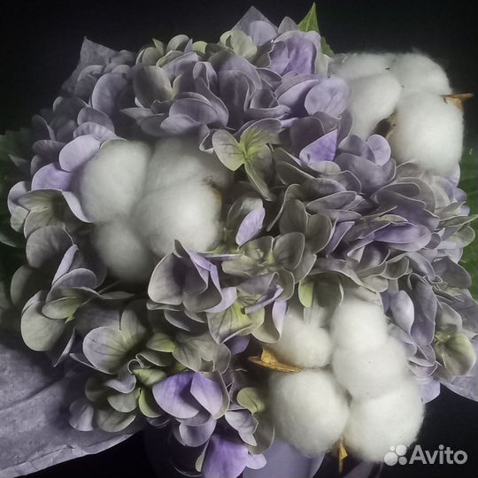 Гортензия с хлопком
