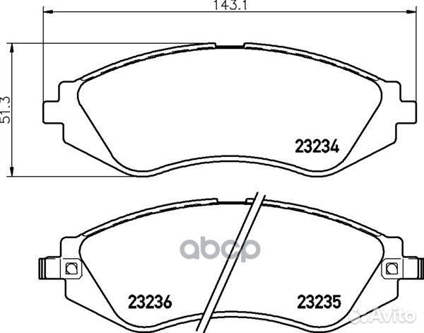 Колодки тормозные дисковые перед chevrolet