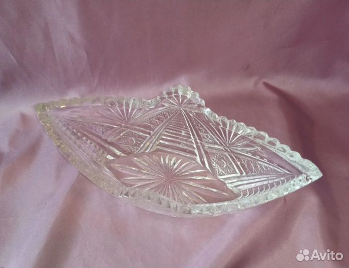 Хрустальная Ваза Салатник Ладья СССР