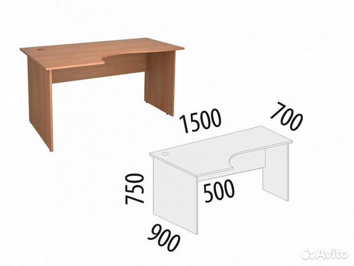 Стол угловой (лев) Рубин 42.46 для офиса