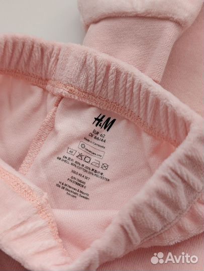 H&m 62 велюровый костюм для новорождённого
