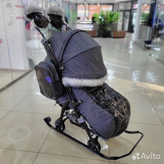Коляска санки Galaxy Nova black