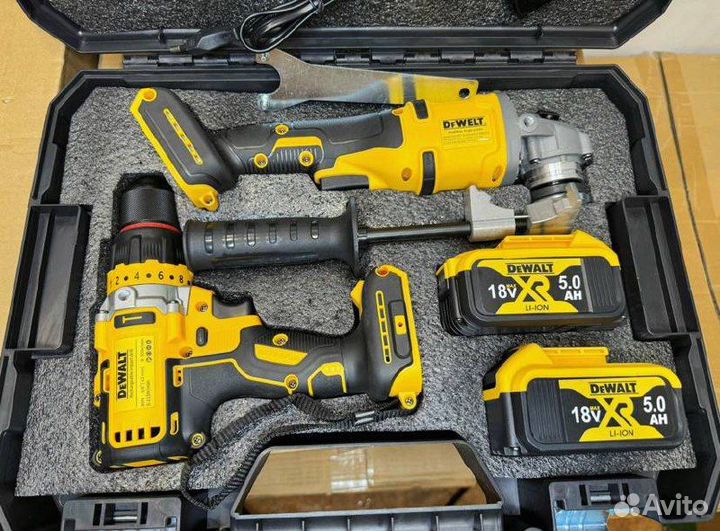 Новый Набор dewalt 2В1 ушм+Шуруповерт с двумя АКБ