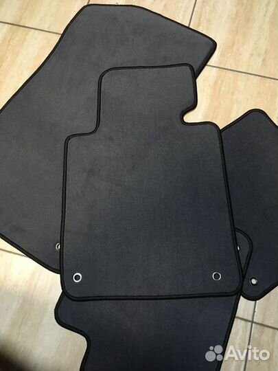 Велюровые Премиум коврики BMW 3 E46 серые
