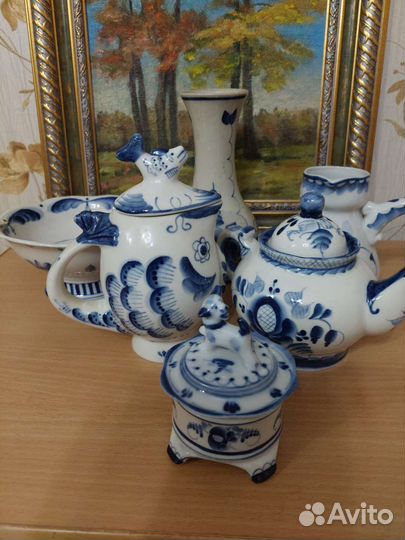 Гжель, новая. Вазы, конфетницы.Можно на подарок