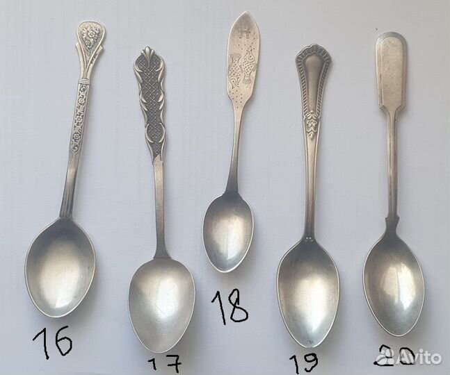 Ложки чайные разные времён СССР серебро