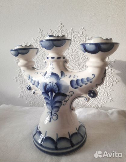 Подсвечник, Гжель