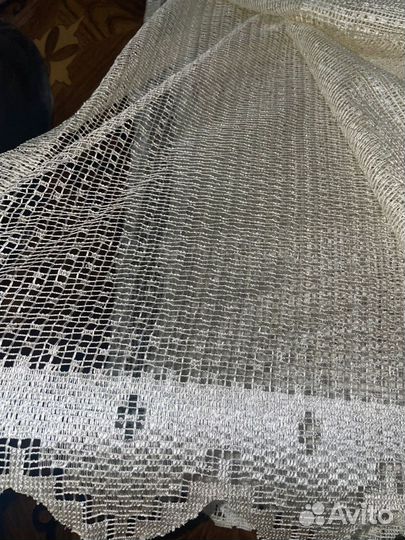 Занавеска арка на лоджию паутинка,цвет молочный,7м