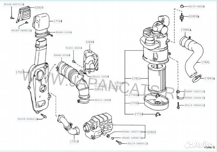 Корпус воздушного фильтра двиг Toyota Hiace KZH106