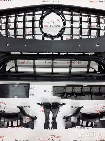 Бампер C63 Edition 1 с решеткой на W205 Рест Black