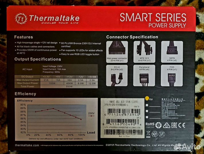 Бп Thermaltake 550W rgb