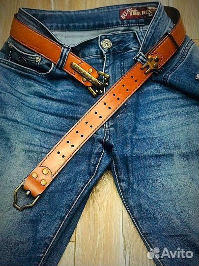 Мужской кожаный ремень ручной работы