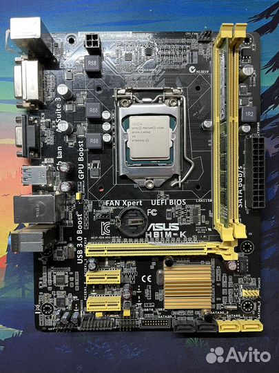 Материнская плата Asus H81M-K + G3260 + 4gb