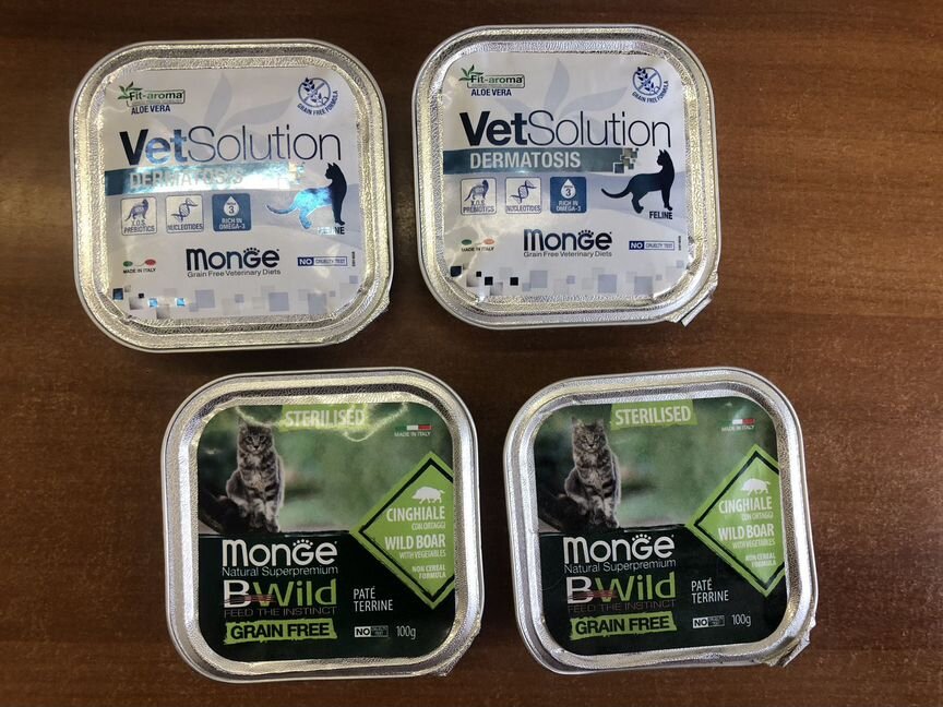 Корм для кошек Proplan, VetIife, Monge разный