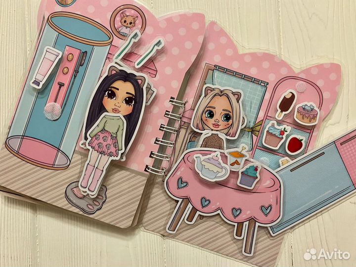 Игры на липучках,домик,девочки,переодевашки