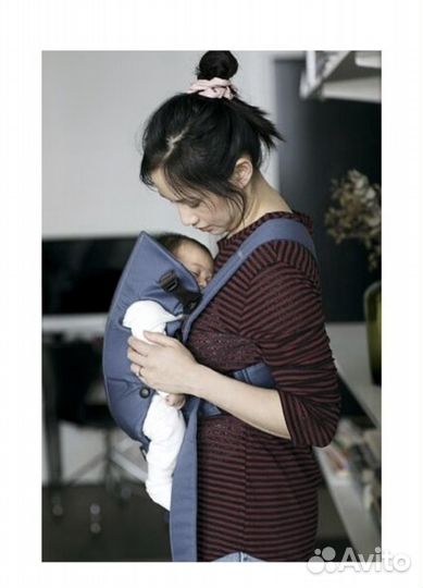 Рюкзак-переноска babybjorn mini cotton индиго