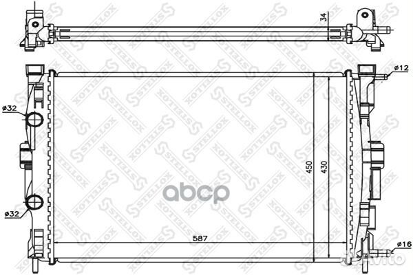 Радиатор renault megane 1.9dci 02 МКПП Stellox
