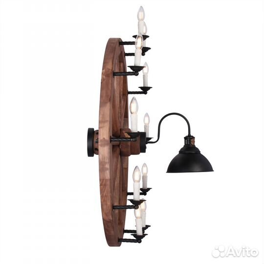 Люстра и Бра для Ресторанов Деревянное колесо