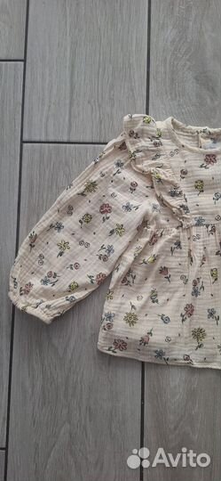 Блузка рубашка zara оригинал на девочку 86 92