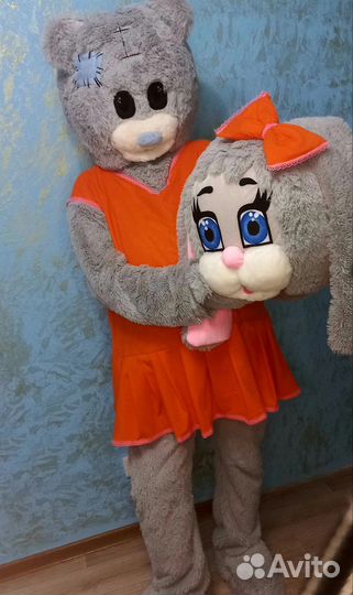 Ростовая кукла 2 в 1 зайка мишка тэдди костюм