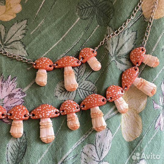Чокер и браслет грибочки