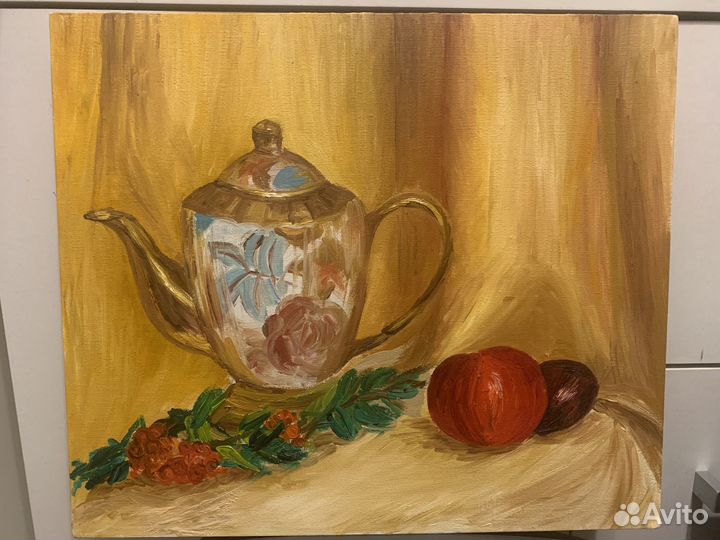 Картина маслом натюрморт (холст на картоне)
