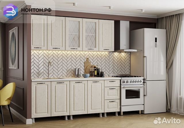 Кухня Лина 2.0 м белый / дуб кремовый