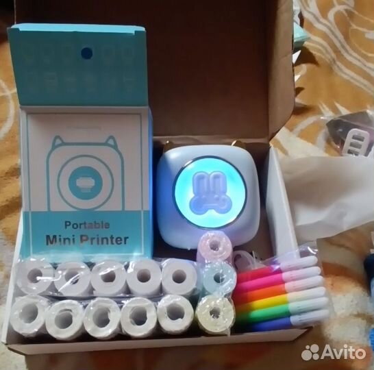 Новый Набор минипринтер+13рулонов бумаги+фломики