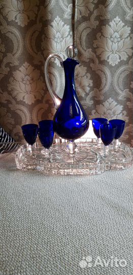 Графин с рюмками богемия