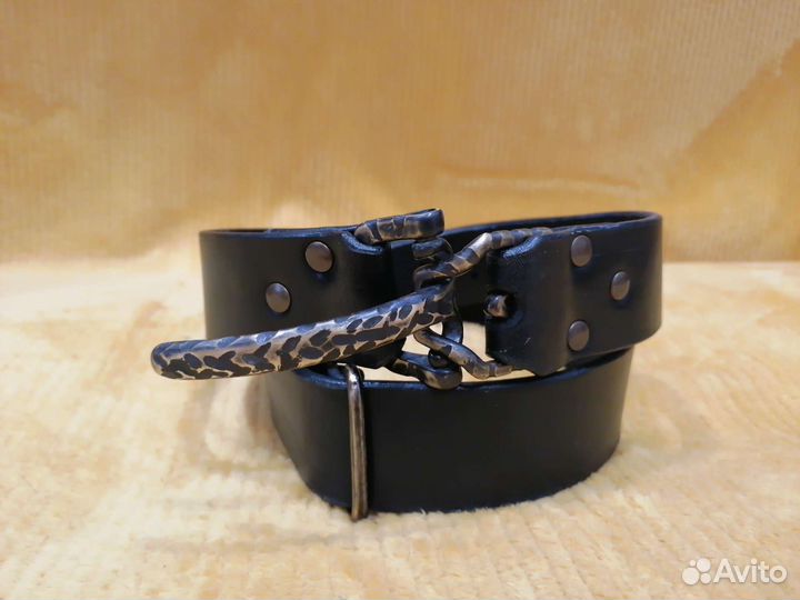 Ремень кожаный, мужской ручной работы литлтон