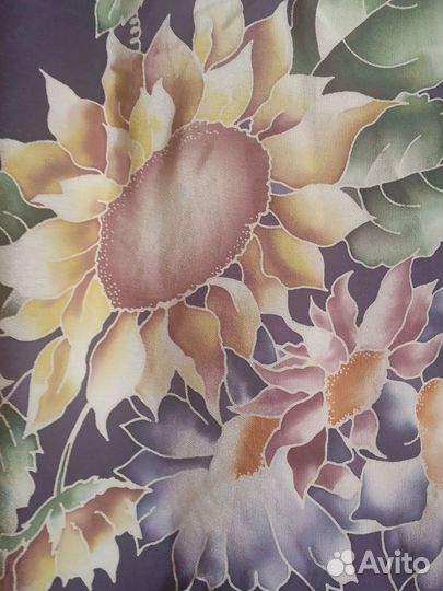 Платок шаль крепдешин 85 на 85 СССР