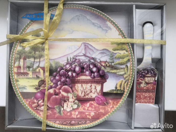 Набор для торта: блюдо+лопатка Виноград Vaisselle