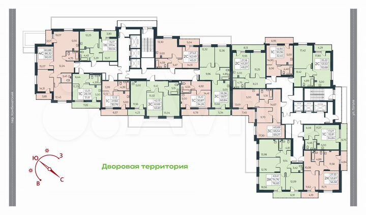 4-к. квартира, 90 м², 2/25 эт.
