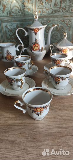 Кофейный сервиз Жёлтая роза,Барановский фзд