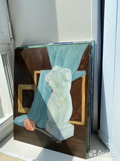 Картина маслом Гипсовая фигура с персиком