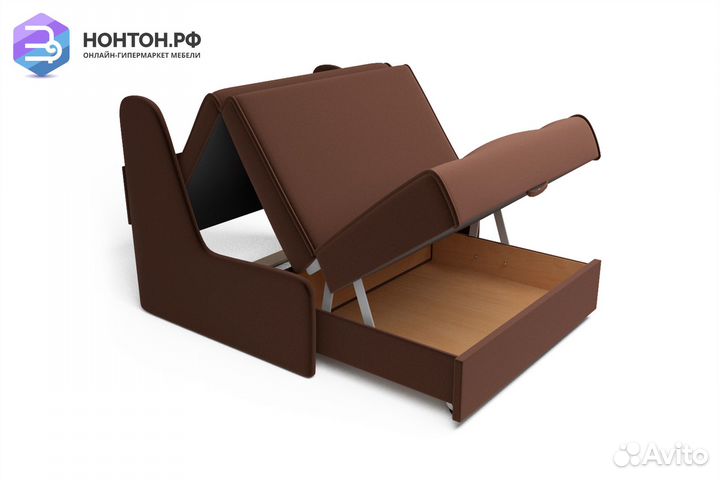 Диван аккордеон №2 микровелюр коричневый