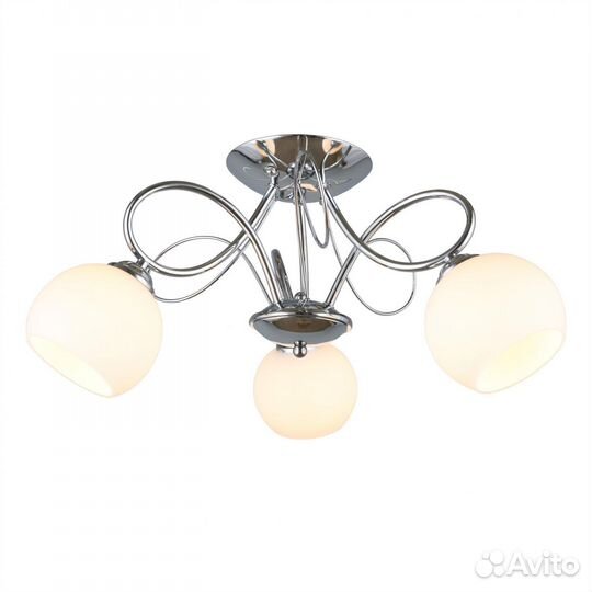 Люстра металл и стекло на кухню модерн