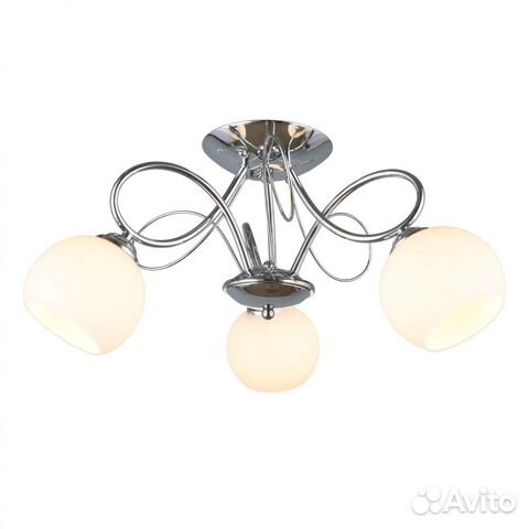 Люстра металл и стекло на кухню модерн